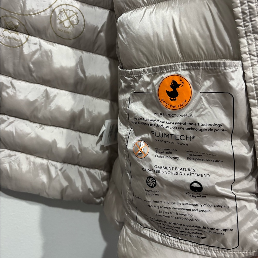 Save the Duck Puffer Jacket Light Gold Size XS/0 - Picture 4 of 8